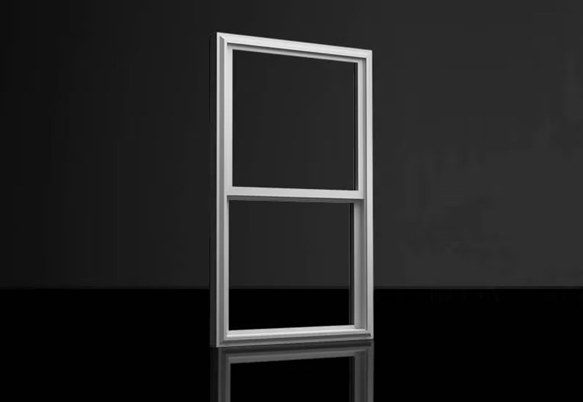 v400_tuscany_dh_window Traditional double-hung window with vertically arranged upper and lower sashes.